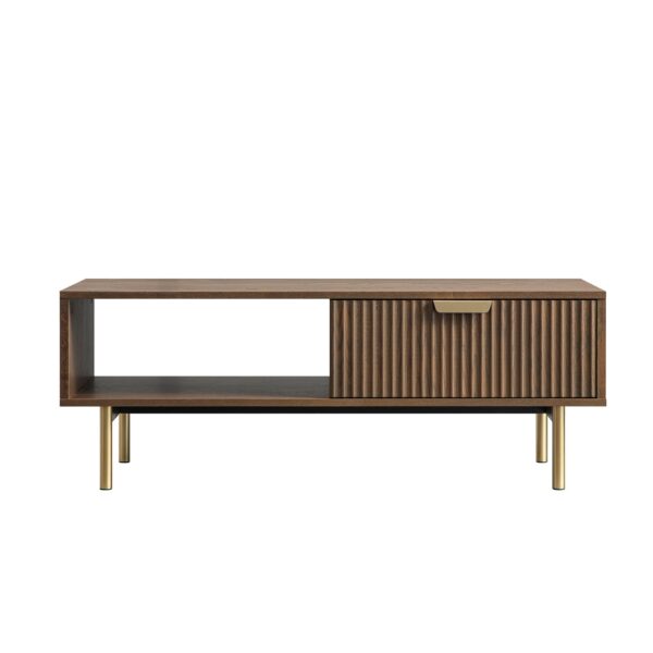 Meeqa Dark Ash Richmond Ridged Coffee Table with Drawer