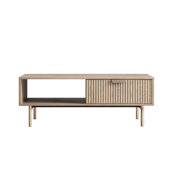 Meeqa Light Ash Richmond Ridged Coffee Table with Drawer