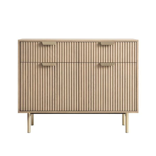 Meeqa Light Ash Richmond Ridged 2-Door Cabinet with Drawers