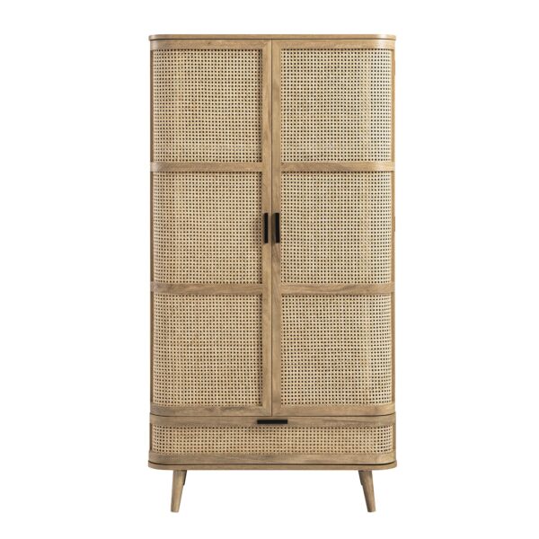 Meeqa Natural Curved Rattan Double Closet